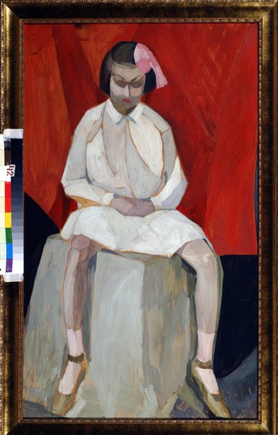 "La petite filet sir un tsube" Peinture de Leonid Terentiyevich Chupyatov (Chupiatov) (1890-1941) 1920 environ Collection prive av Leonid Terentlevich Chupyatov