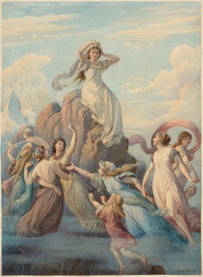 Berglied Mountain Song efter Friedrich Schiller, 1881. av Leopold Bode