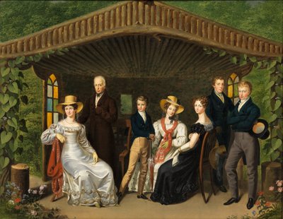 Tyska: Den kejserliga familjen runt hertigen av Reichstadt i ett sommarhus av Leopold Fertbauer