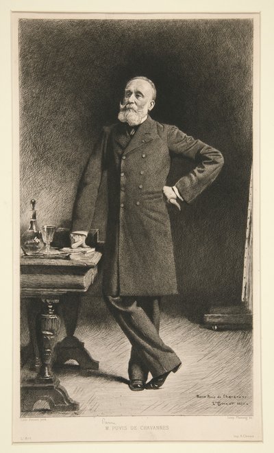 Porträtt av Pierre Puvis de Chavannes av Leopold Flameng