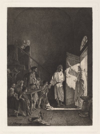 En scen ur Nya testamentet av Leopold Flameng, after Alexandre Bida
