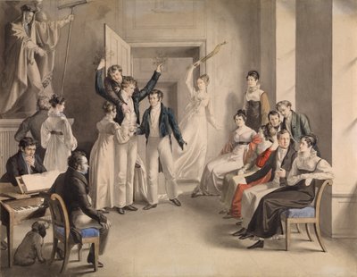 Franz Schubert 1797-1828. Festspel av Schubertianerna i Atzenbrugg, 1821 av Leopold Kupelwieser