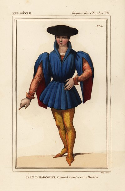 Jean VIII av Harcourt, fransk riddare, greve av Aumale och Mortain av Leopold Massard