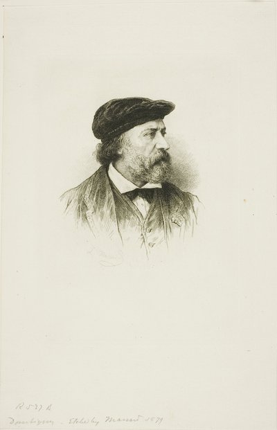 Porträtt av Daubigny av Leopold Massard