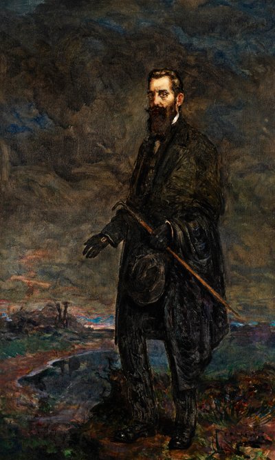 Porträtt av Theodor Herzl (olja på duk) av Leopold Pilichowski