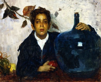 Pojke med en stor flaska (olja på duk) av Leopoldo Romañach