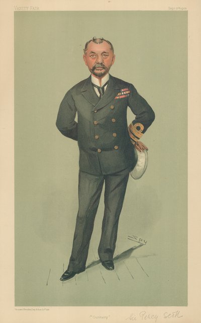 Kapten Percy Scott, Gunnery, 17 september 1903, tecknad serie Vanity Fair av Leslie Matthew Ward