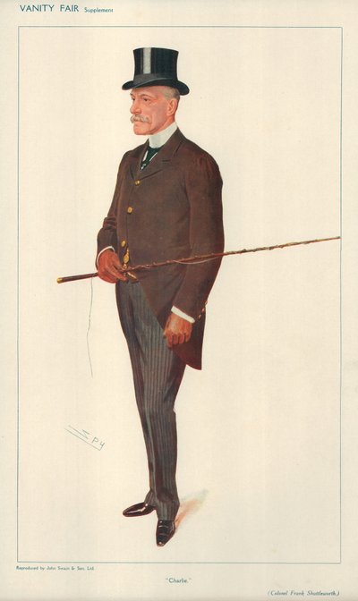 Överste Frank Shuttleworth, Charlie, 10 februari 1909, tecknad serie Vanity Fair av Leslie Matthew Ward