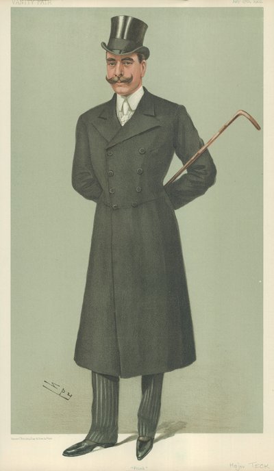 HSH The Duke of Teck, Frank, 17 juli 1902, Vanity Fair-tecknad film av Leslie Matthew Ward