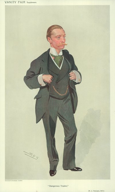 Harold J Tennant, MP, Dangerous Trades, 23 december 1909, tecknad Vanity Fair av Leslie Matthew Ward