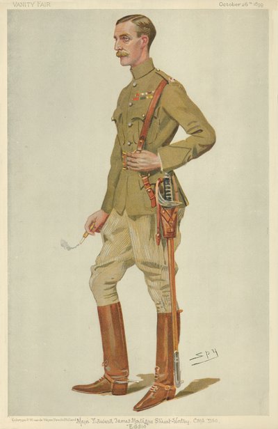 Major Edward James Montagu Stuart-Wortley, Eddie, 26 oktober 1899, tecknad Vanity Fair av Leslie Matthew Ward
