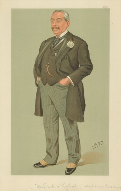 Mr Albert George Sandeman, Bank of England, 12 september 1895, Vanity Fair-tecknad serie av Leslie Matthew Ward