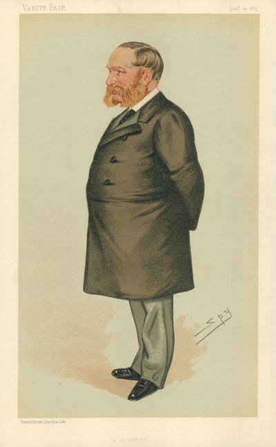 Mr Charles Henry Wilson, A squatter, 24 januari 1885, Vanity Fair tecknad (färg litho) av Leslie Matthew Ward