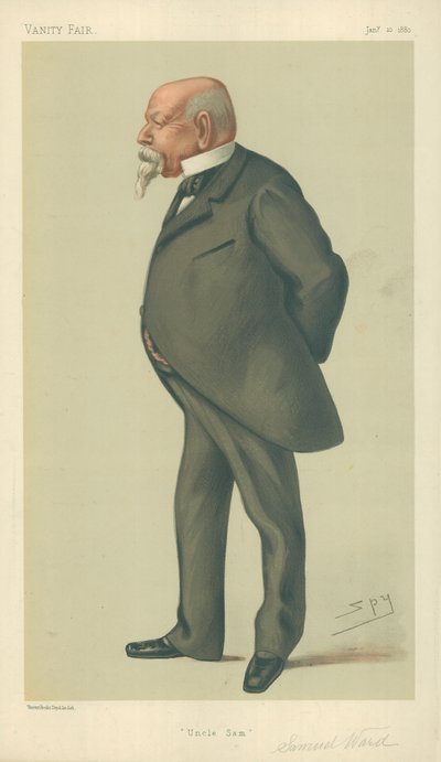 Mr Samuel Ward, Uncle Sam, 10 januari 1880, Vanity Fair-tecknad serie av Leslie Matthew Ward