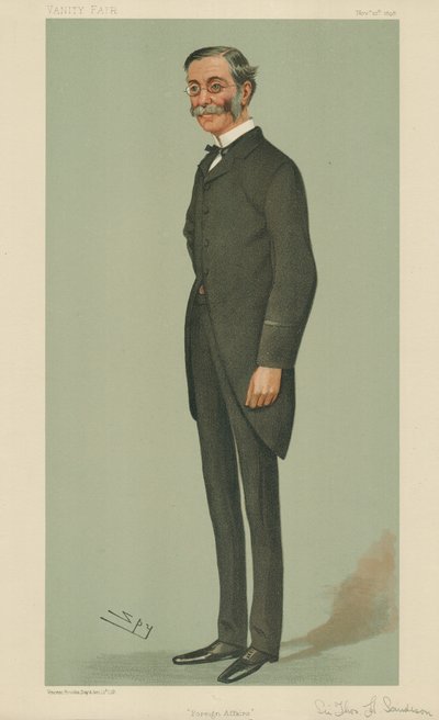 Sir Thomas Henry Sanderson, Foreign Affairs, 10 november 1898, Vanity Fair-tecknad film av Leslie Matthew Ward