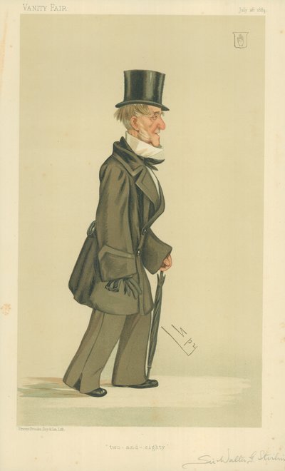 Sir Walter George Stirling, två och åttio, 26 juli 1884, Vanity Fair-karikatyr. av Leslie Matthew Ward
