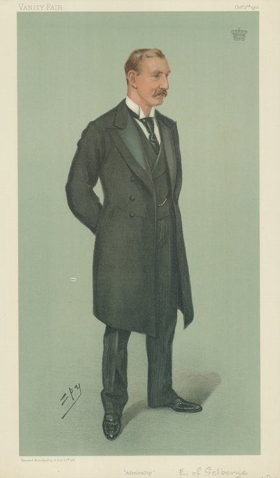 The Earl of Selborne, Amiralty, 3 oktober 1901, Vanity Fair-tecknad film av Leslie Matthew Ward