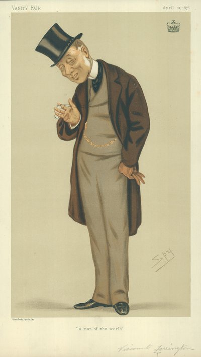 Viscount Torrington, A man of the world, 15 april 1876, Vanity Fair-karikatyr. av Leslie Matthew Ward