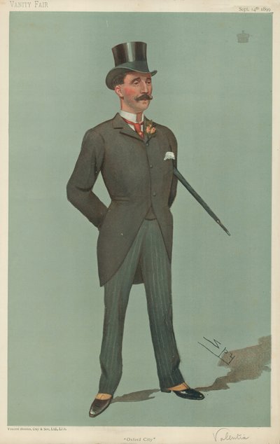 Viscount Valentia, Oxford City, 14 september 1899, Vanity Fair-karikatyr av Leslie Matthew Ward