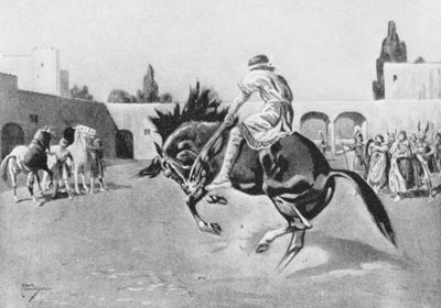 Basil I breaking a Wild Horse (litografi) av Leslie Mosley