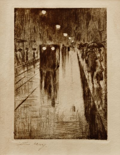 Leipziger Strasse i regnet av Lesser Ury