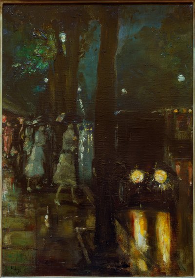 Nattscen på Kurfürstendamm med utsikt mot .. av Lesser Ury