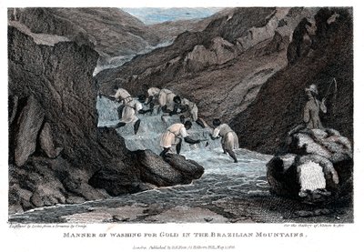 Sätt att tvätta för guld i de brasilianska bergen, 1814 av Lester