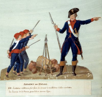 Franska revolutionen 1789: Barnens ed. Gouache des freres Lesueur (1700-talet). Paris, Musée Carnavalet av Lesueur Brothers