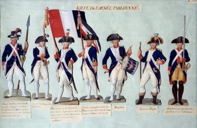 Den parisiska armén under den franska revolutionen Gouache des freres Lesueur (1700-talet) av Lesueur Brothers