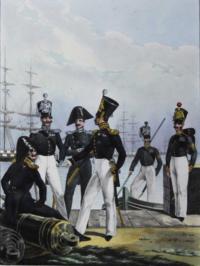 The Guards Équipage Artillery Company and Guards Cargo Company, 1829 av Lev Alexandrovich Belousov