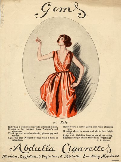 Abdulla cigaretter, 1920-talet av Lewis Baumer