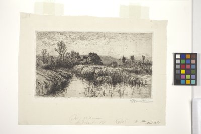 Eftermiddag i mars, Schleissheim, Bayern (etsning) av Lewis Henry Meakin