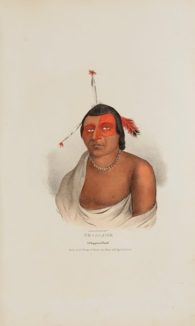 PE-A-JICK; En Chippewa-hövding, från The Aboriginal Portfolio av Lewis, James Otto