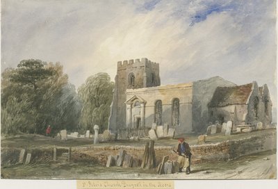 Draycott in the Moors Church: akvarellmålning, nd [? 1800-talet] av Lewis John Wood