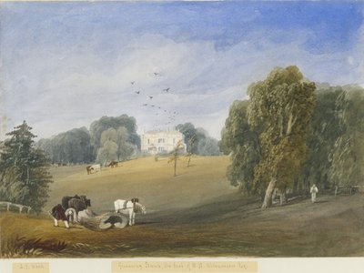 Greenway Bank - Hall: akvarellmålning och [c 1840] av Lewis John Wood