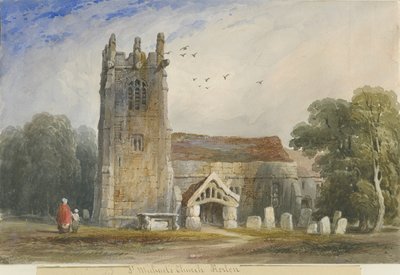 Horton Church: akvarellmålning, nd [c1840] av Lewis John Wood