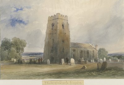 Kingsley Church: akvarellmålning och [c 1830-1840] av Lewis John Wood