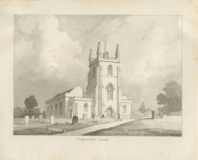 Kingswinford Church: sepiateckning, 1837 av Lewis John Wood