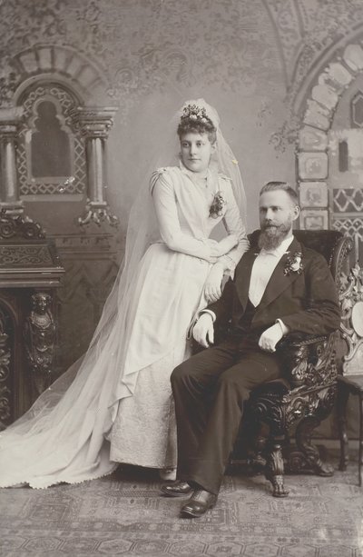 Bröllopsporträtt, sent 1800-tal av Lewis M. Melander