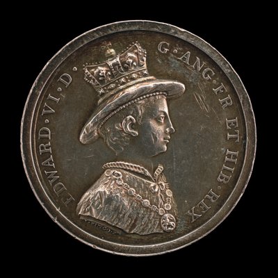 Edward VI, 1537-1553, kung av England 1547 Medalj för School of Christ