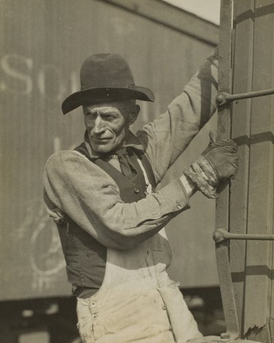 Gammaldags bromsare på godståg av Lewis Wickes Hine