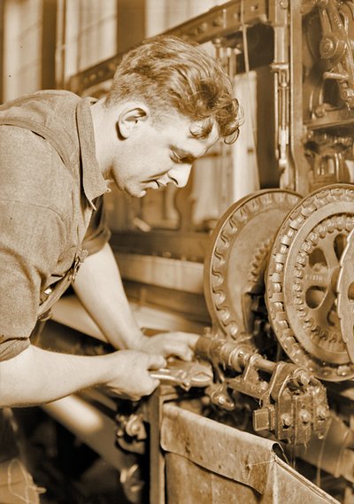 Porträtt av en kraftfull mekaniker, ca 1924 av Lewis Wickes Hine