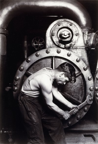 Powerhouse Mekaniker, c.1924; av Lewis Wickes Hine