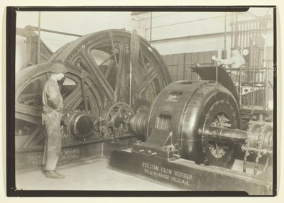 Gruvorna i dag med kablar (eldrivna). Det här är kraftrummet i en kolgruva i Pennsylvania av Lewis Wickes Hine