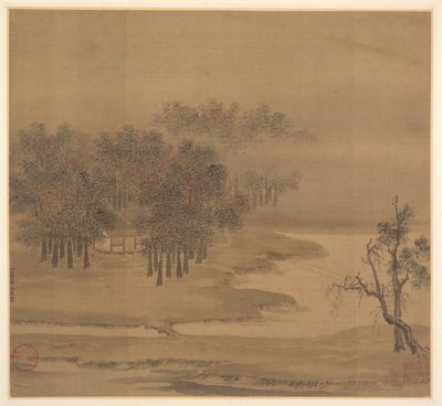 Stugor i en dimmig lund under hösten, 1117. av Li Anzhong
