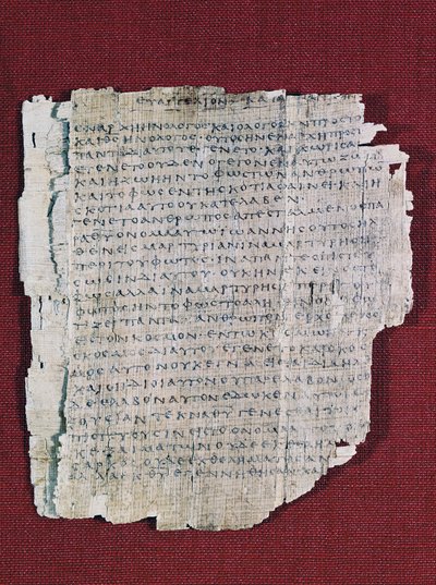 66 eller Bodmer II Papyrus, ca 200, nära fullständig kodex av Johannesevangeliet på grekiska, Bodmer bibliotek, Genève, Schweiz av Unbekannt Unbekannt