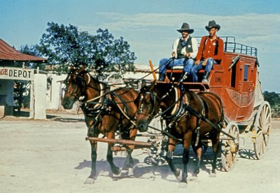 En restaurerad diligens i Alamo Village, Brackettville, Texas (foto) av Unbekannt Unbekannt