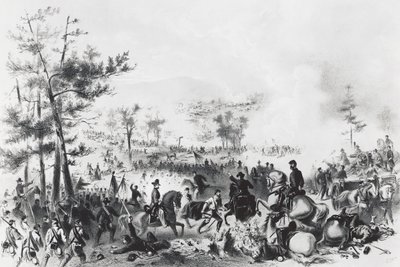 Slaget vid Gettysburg, seger för unionens styrkor ledda av George Gordon Meade och nederlag för general Robert Edward Lee, 1-3 juli av Unbekannt Unbekannt