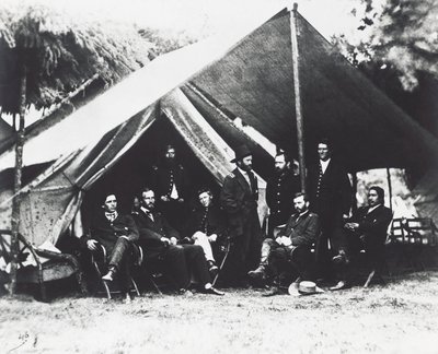 General Ulysses Grant och hans stab vid City Point, sommaren 1864, amerikanska inbördeskriget, USA av Unbekannt Unbekannt