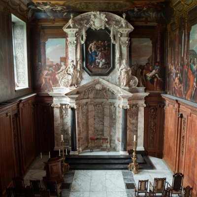 Inre av kapellet, Chatsworth House, Derbyshire (foto) av Unbekannt Unbekannt